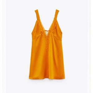 Zara. Satin orange dress